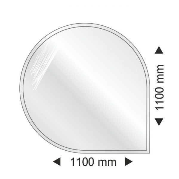 Podstawa szklana okrągła-narożna 1100x1100 mm