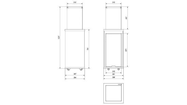 Patio MINI manualny szkło/panel czarny